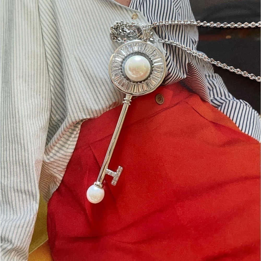 New - pearl and stone necklace - Picture 3 of 5